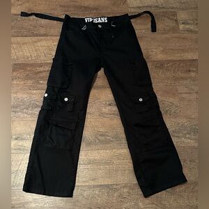 VIP Jeans Black Cargo Pants